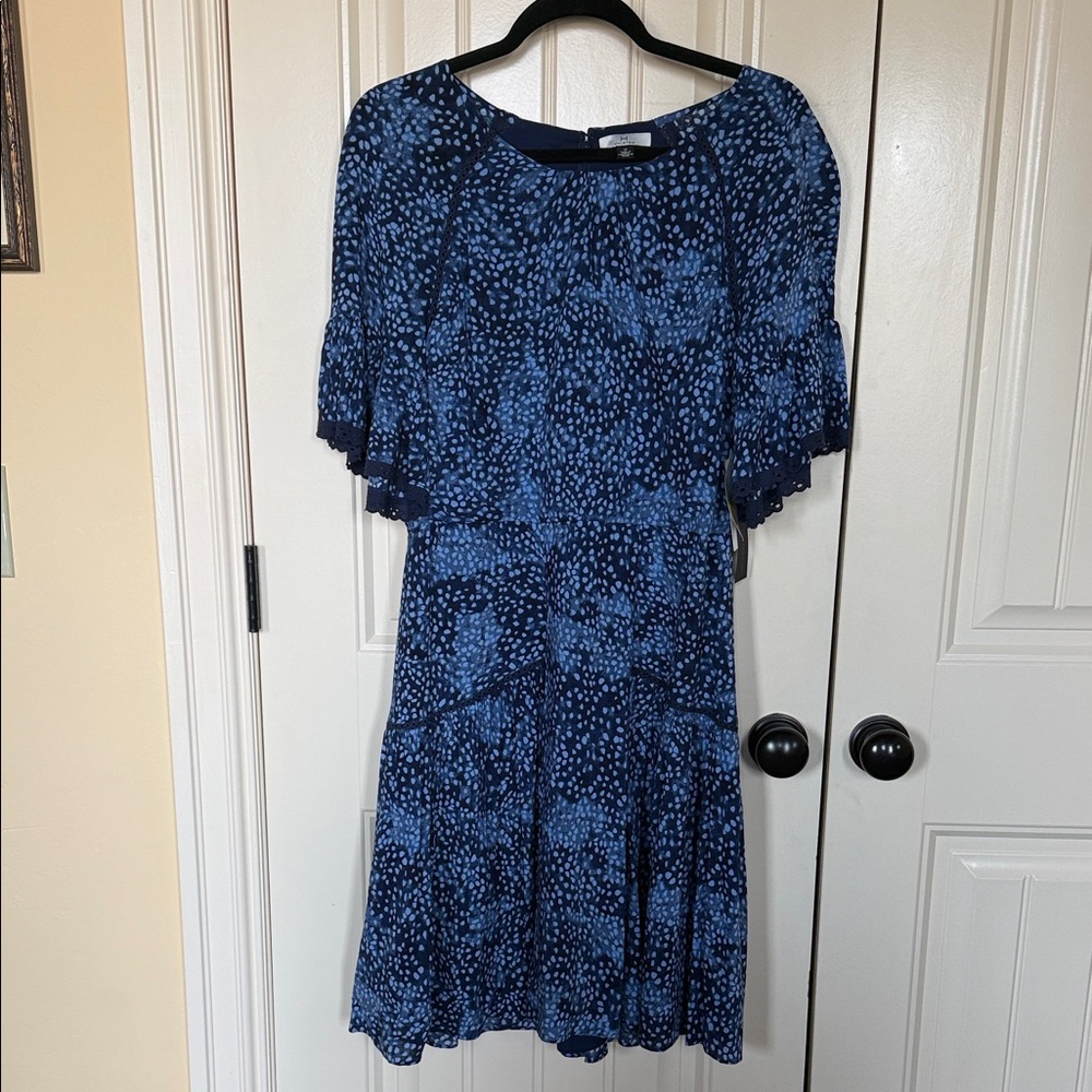 Halston Heritage Navy Blue Midi Dress